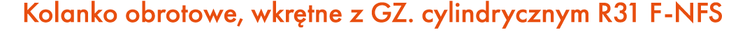 Kolanko obrotowe, wkr tne z GZ. cylindrycznym R31 F NFS